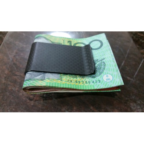 Carbon Fiber Money Clip – 100% carbon fiber black/black with Matt finish using standard weave